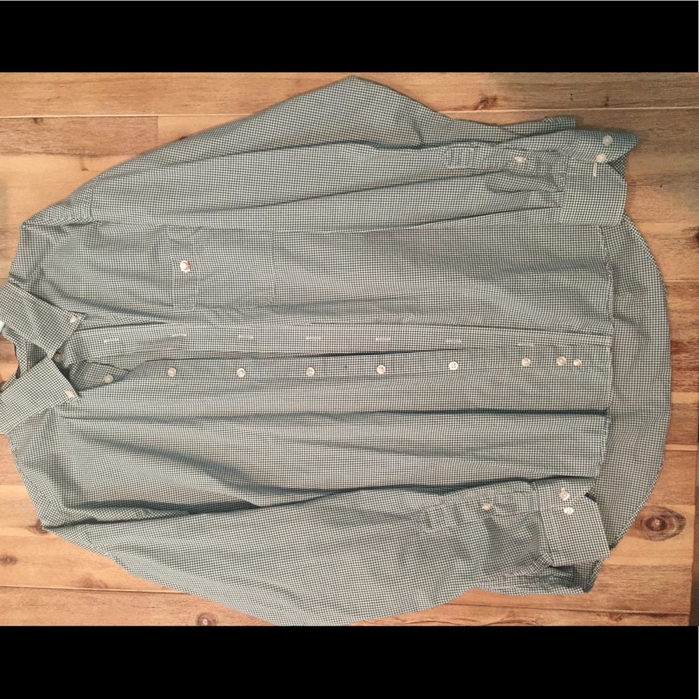 Mens Cotton Brothers Green+ White Checkered Sleeve